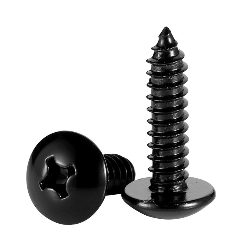 OUSCHR #10 x 2 Truss Head Wood Screws Sheet Metal Screw, Self Tapping, 18-8 Stainless Steel 304 Black Finish, 50 PCS - Image 2